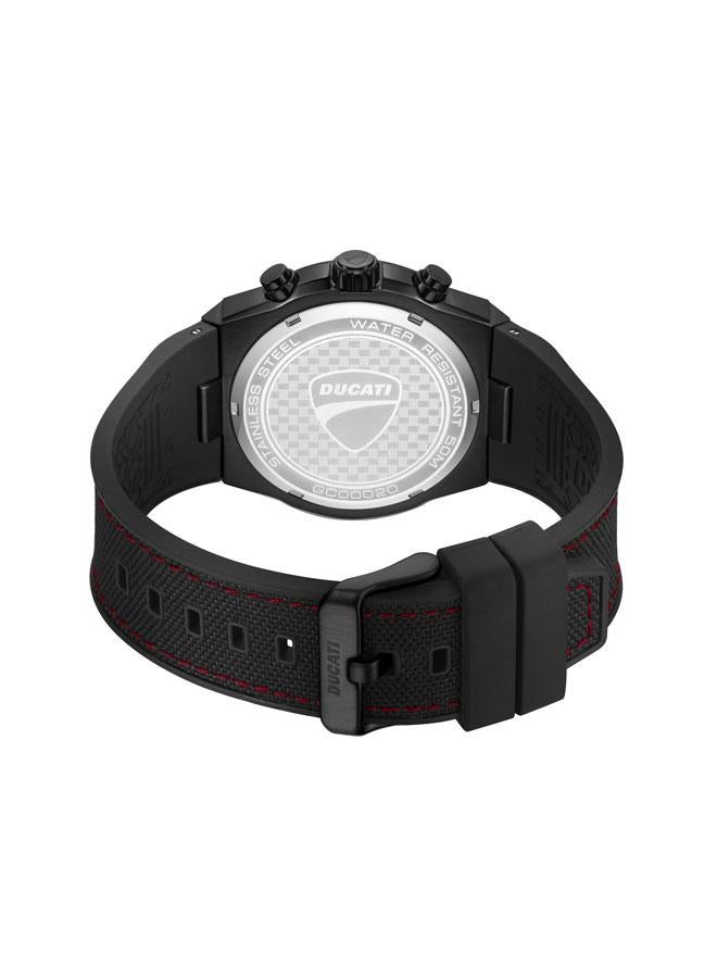 دوكاتي ساعة كرونوغراف رجالية بقرص أسود وسوار سيليكون ونايلون  مم - Image 3