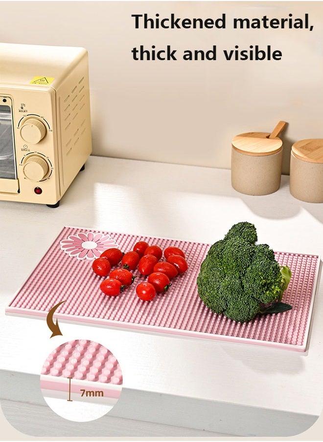 WAOKN - Dish Drying Mat for Kitchen Counter, Drying Pad with Non-slip Rubber Backed, Hide Stain Anti Absorbent for Kitchen Counter, Quick Dry,  Easy Clean Waterproof Sink Liner, Heat Resistant, Fits Under Rack,Drying Mat for Coffee Machine Dish Rack (Pink  ) - Image 1