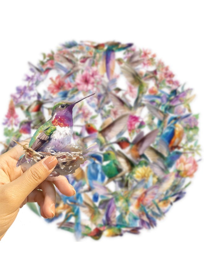 NIBEMINENT 50 Pcs Animal Hummingbird Flowers Deco Kit Waterproof Stickers, High Definition Printing Bright Colors, Suitable for Laptop Skateboard Luggage Water Bottle Guitar DIY - Image 2