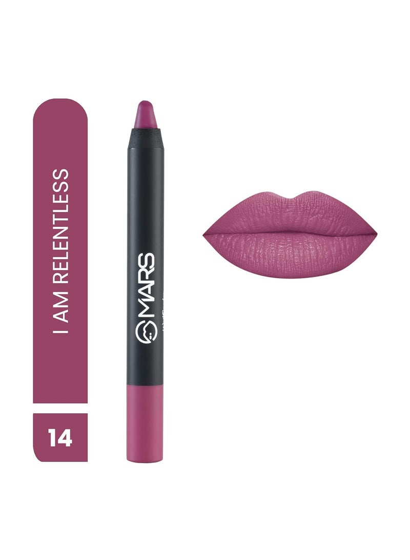 MARS Long Lasting Crayon Lipstick up to 12 Hours Stay | Matte Finish | Waterproof | Won't Smudge Won't Budge Lip Crayon (3.5 gm) (14-I Am Relentless) - Image 2