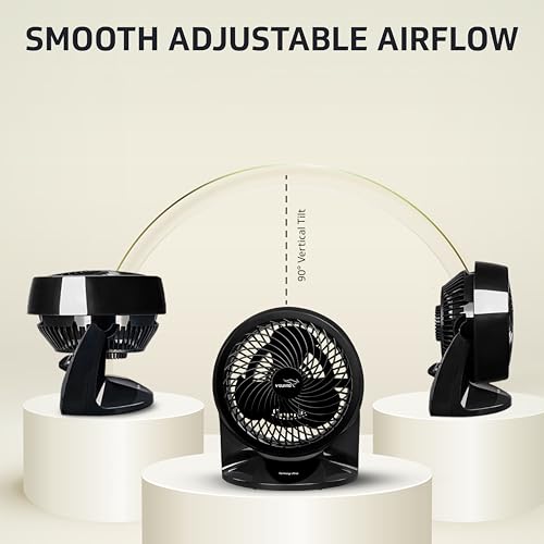 V-Guard Spinny Pro 180 mm Table & Wall Fan | 2100 RPM High-Speed Motor | 353 CFM Airflow | 3 Speed Settings | 90° Adjustable Tilt | Energy-Efficient 30 W | Durable ABS Build | Black - Image 4
