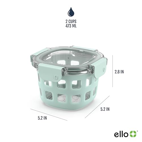 Ello Duraglass Glass Meal Prep Sets Leak-Proof Glass Food Storage Containers with Airtight BPA-Free Plastic Lids, Dishwasher, Microwave, and Freezer Safe - Image 4