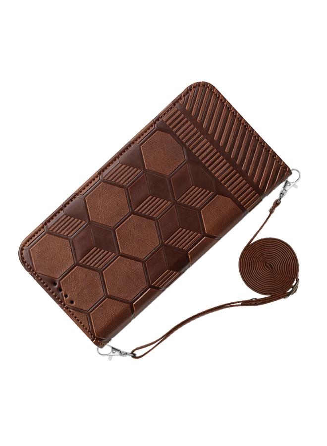 اس-توب جراب هاتف iPhone 15 Pro Max Crossbody من مادة PU المغناطيسية بتصميم كرة القدم - Image 3