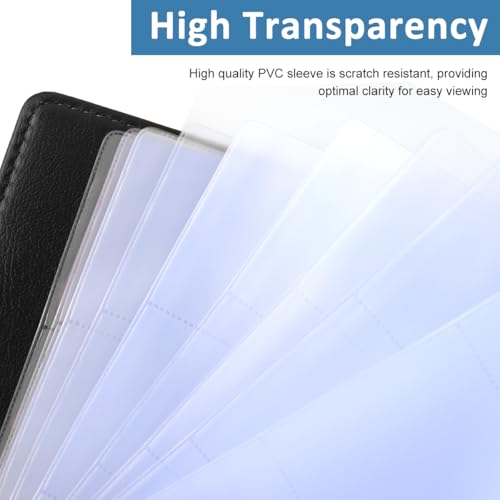 Climberty® Business Cards Holder 150 Pockets PU Leather Cover Travel Business Card Holder Fit for 3.5x2.3 in Cards Semi Transparent Pockets Versatile for Credit and ID Card - Image 4