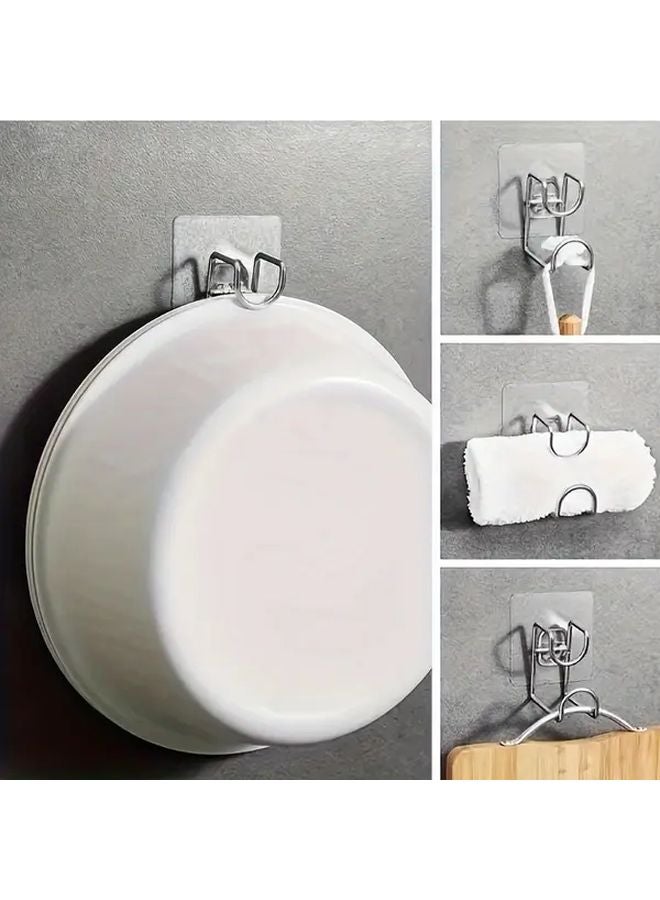 2pcs Foldable Stainless Steel Wall Hooks No Drill Space Saving Bathroom Kitchen - Image 5