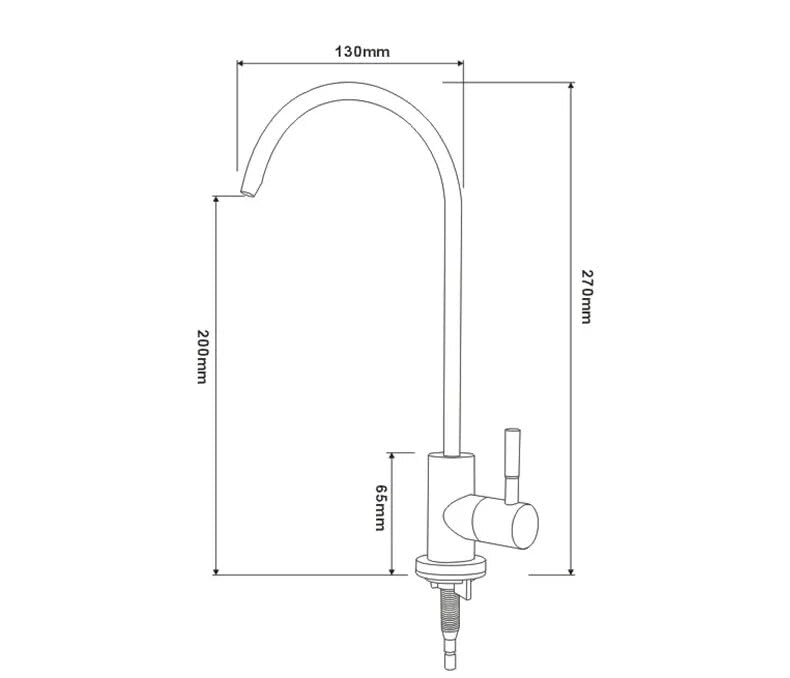 B Backline RO Water purifiers Tap/Faucet 304 Stainless Steel Kitchen Sink Faucet Tap 360� Rotatable RO Drinking Filter Cold Water Tap (Brushed Gold) - Image 5
