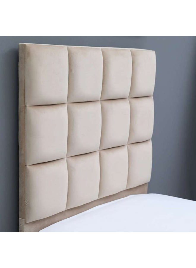 Pan Home Single Single Olga Bed | Velvet Material | Beige |  120x200 cm - Image 4