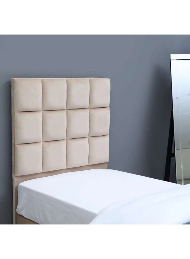 Pan Home Single Single Olga Bed | Velvet Material | Beige |  120x200 cm - Image 2