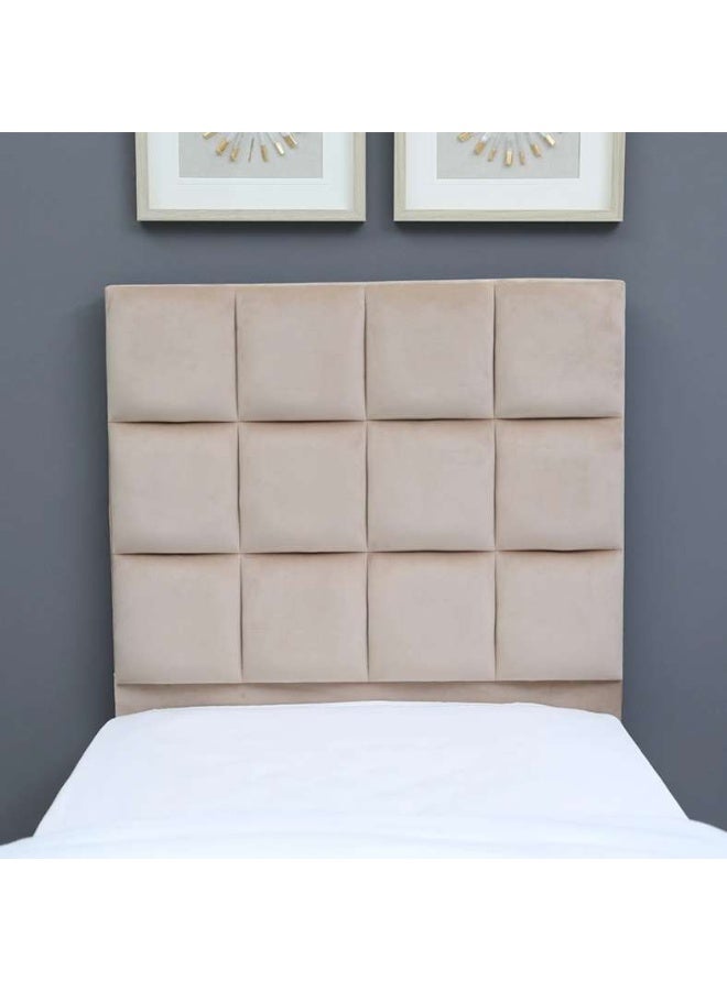 Pan Home Single Single Olga Bed | Velvet Material | Beige |  120x200 cm - Image 3