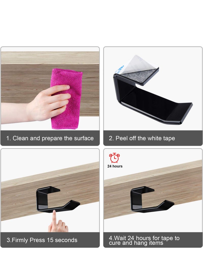 SYOSI Headphone Stand Hook, 2pcs Under Desk Stick-On Universal Headset Mount Hanger Earphone Holder Mount for Gaming Headphones, Earphones, Beats, Sony, Sennheiser, AKG, Bose - Image 5