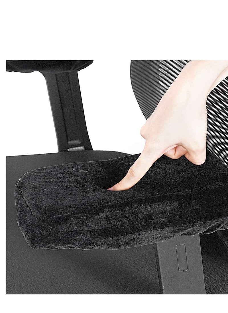 Ergonomic Memory Foam Office Chair Armrest Pads, Comfy Gaming Chair Arm Rest Covers for Elbows and Forearms Pressure Relief (Set of 2)