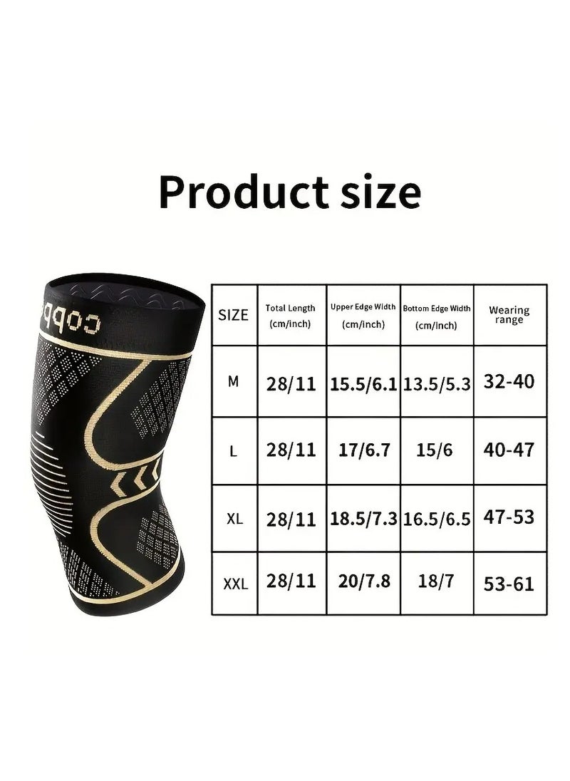Gonice - 1 Pair Copper Knee Braces, Sleeves For Knee Women Men,Compression Knee Brace Knee Support For Working, Running, Medical Grade Knee Pads For Arthritis, ACL, Meniscus Tears - Image 1