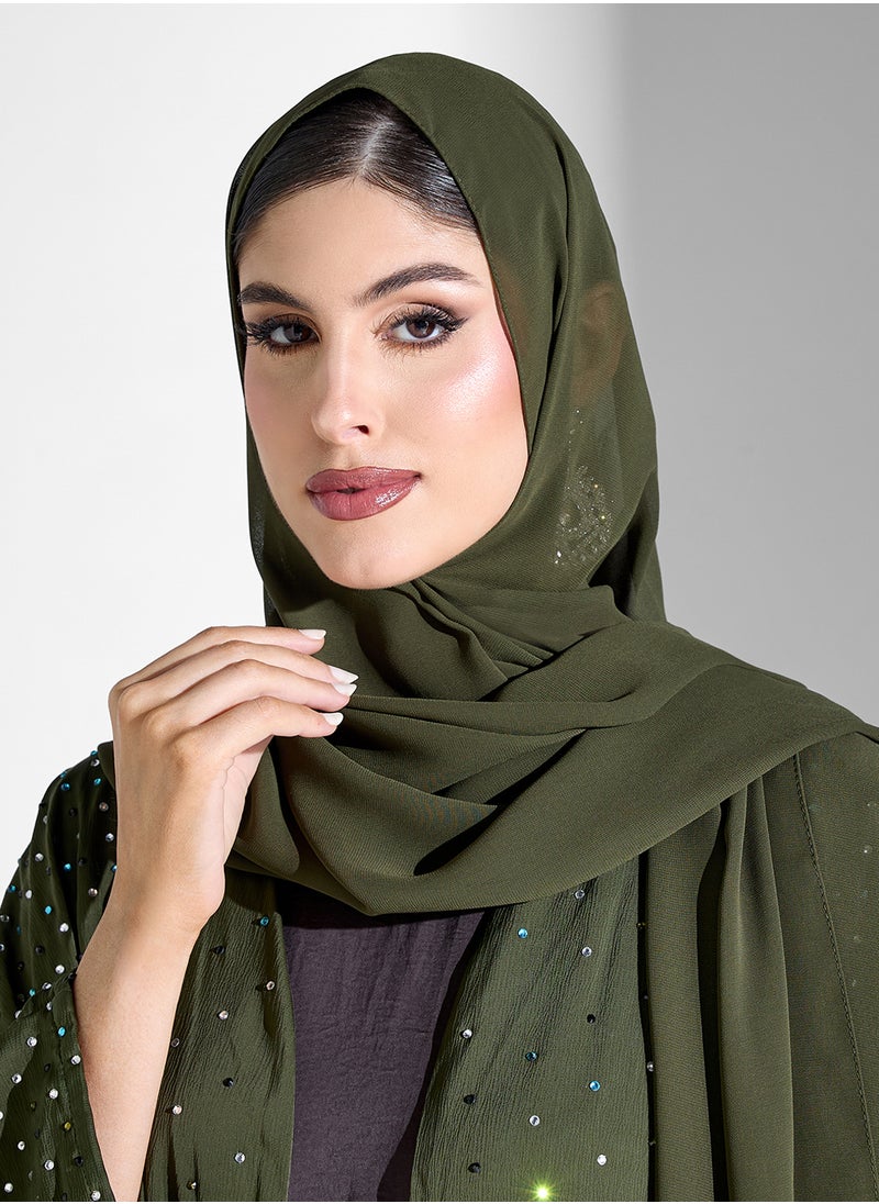 Khizana - Embellished Abaya With Inner & Sheila - Image 1