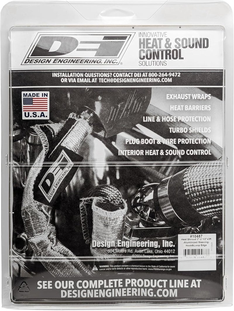 Design Engineering Heat Shroud 2" - 2-1/2" I.D. x 3ft Aluminized Sleeving for Ultimate Hi-Temp Protection (with Hook and Loop Closure) - Image 3
