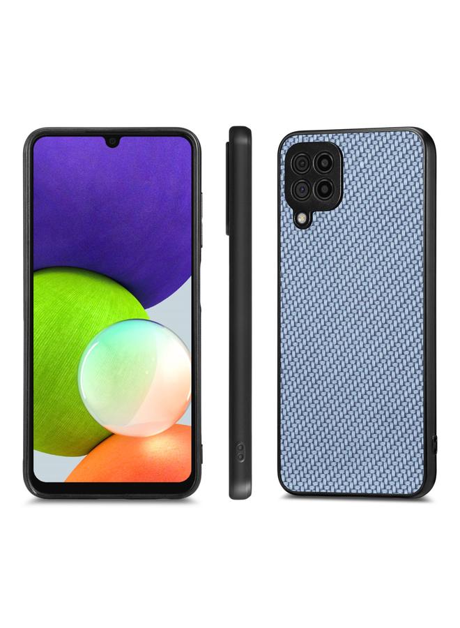 اس-توب جراب لهاتف Samsung Galaxy A22 4G مصنوع من ألياف الكربون وغطاء خلفي من الجلد - Image 2