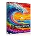 PICKFORU Impossible Puzzles for Adults 1000 Pieces Colorful Ocean Wave Art Puzzle Hard Difficult Jigsaw Puzzles Beach Painting Gradient Rainbow Challenging Puzzles for Adults - Image 2