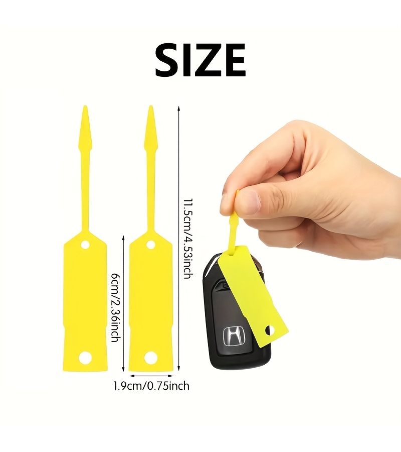 100 Yellow Self Locking Arrow Key Tags Reusable Car Labels For Fleet Organization - Image 3