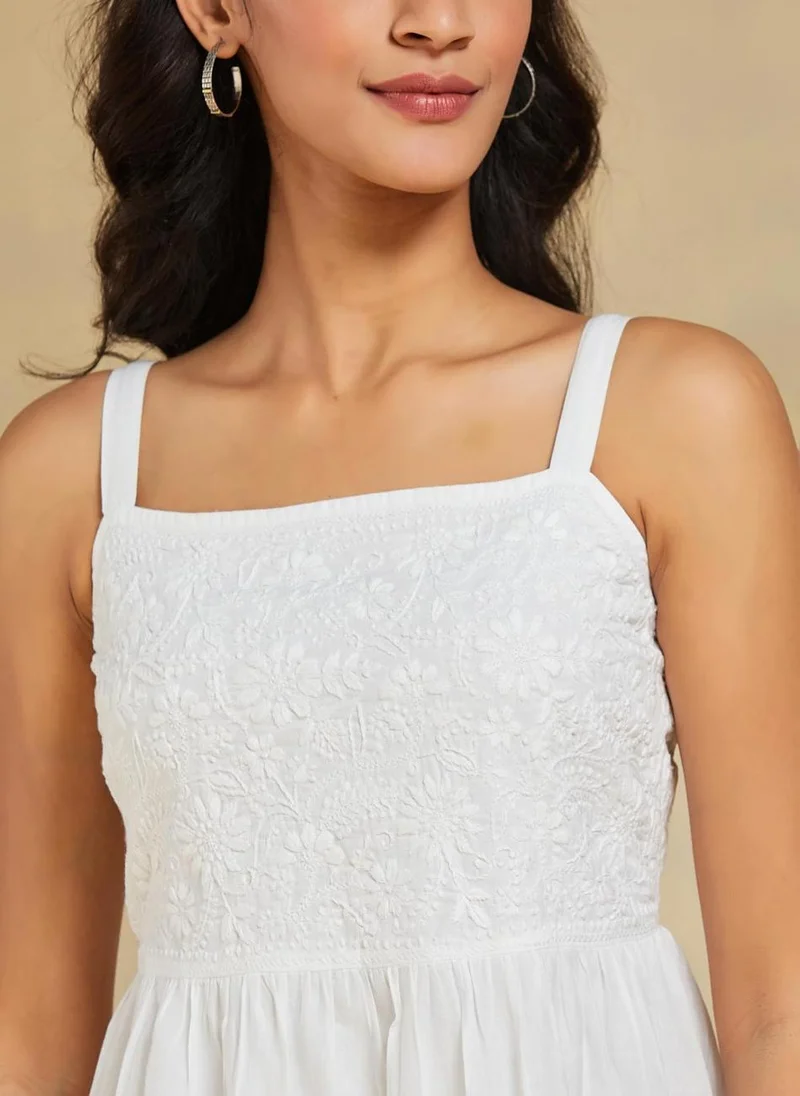 Fabindia Embroidered Tiered Dress