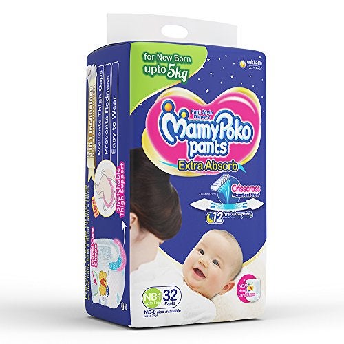 MamyPoko Baby Extra Absorb Diapers Pants - 32 Pieces (New Born) - Image 4