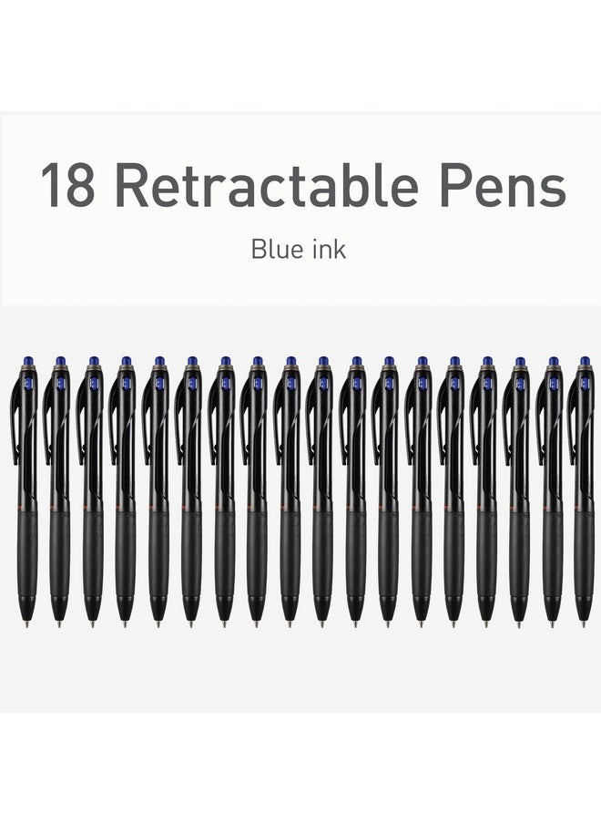 Pentonic Br-T Retractable Ballpoint Pens, 18 Count, Blue Ink, 0.7 Mm Fine Point, Smooth Writing For Journaling, Office & School (Pen12125)  - Image 3
