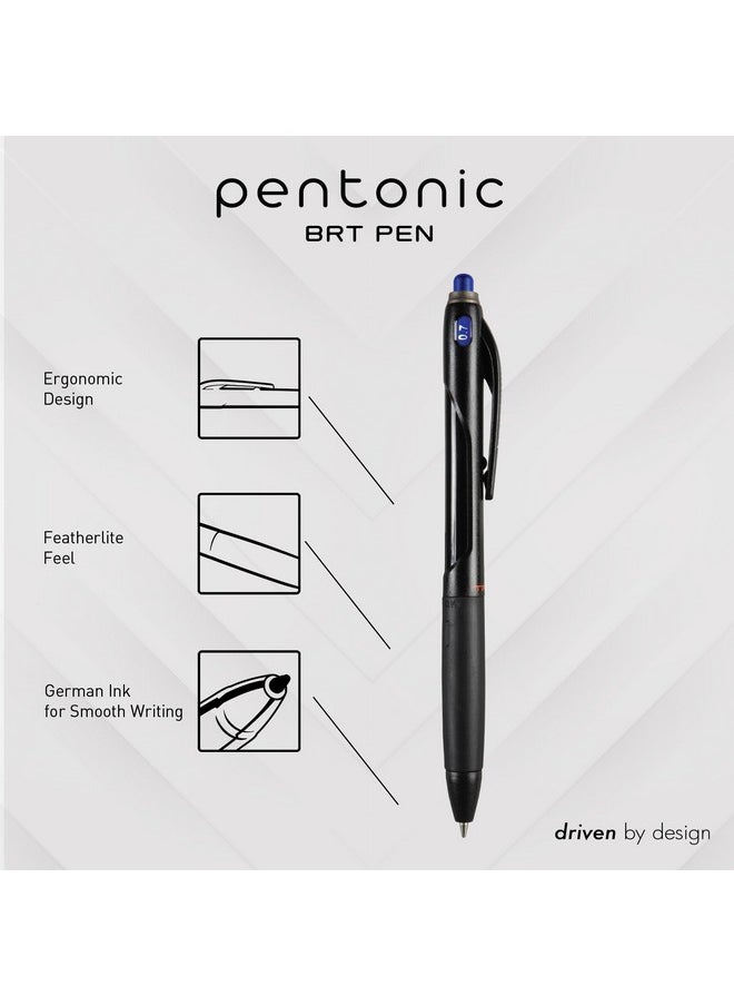 Pentonic Br-T Retractable Ballpoint Pens, 18 Count, Blue Ink, 0.7 Mm Fine Point, Smooth Writing For Journaling, Office & School (Pen12125)  - Image 2