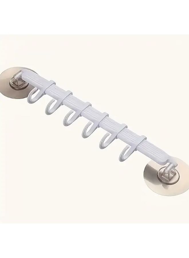 منظم الحائط الأبيض اللاصق تركيب بدون حفر توفير المساحة - Image 1