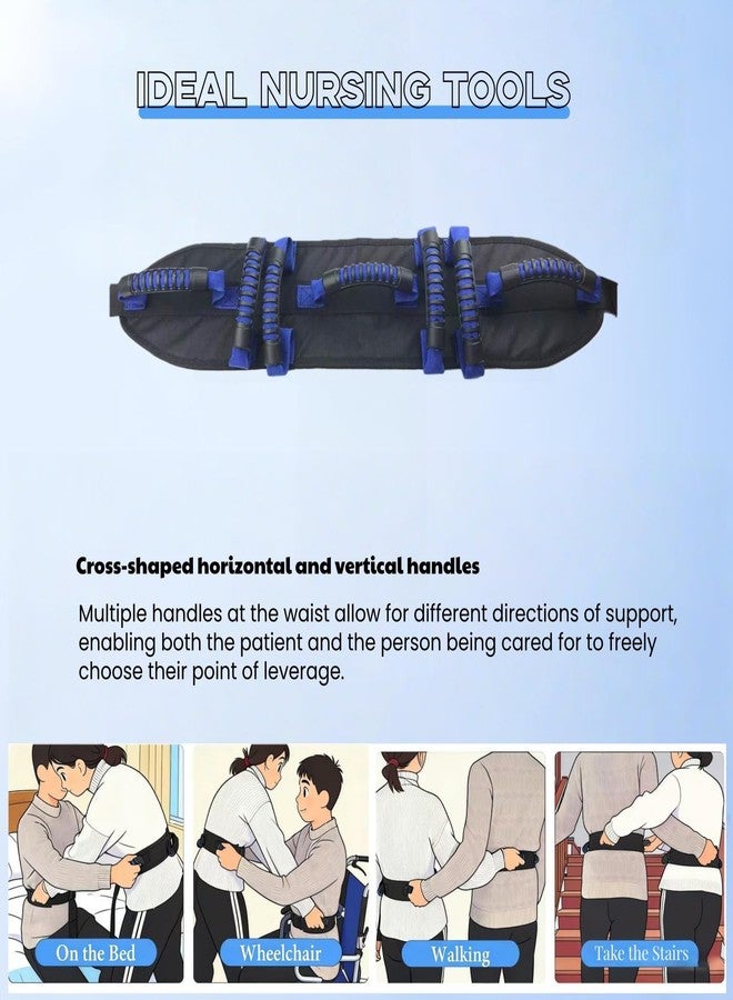 LAROTSUBA Gait Belt,Non-Slip Elderly Lift Belt,Lift Belts with 7 Handles,Patient Transfer Belt Quick Release Buckle,Medical Lift Strap Nursing Belt for Physical Therapy(Black) - Image 4