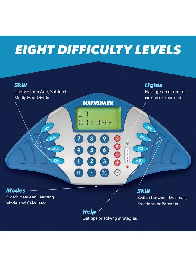 Educational Insights MathShark- Electronic Math Games, Addition, Subtraction, Division, and Multiplication Game, Handheld Games for Kids, Interactive STEM Learning Tools for Ages 6+ - Image 3