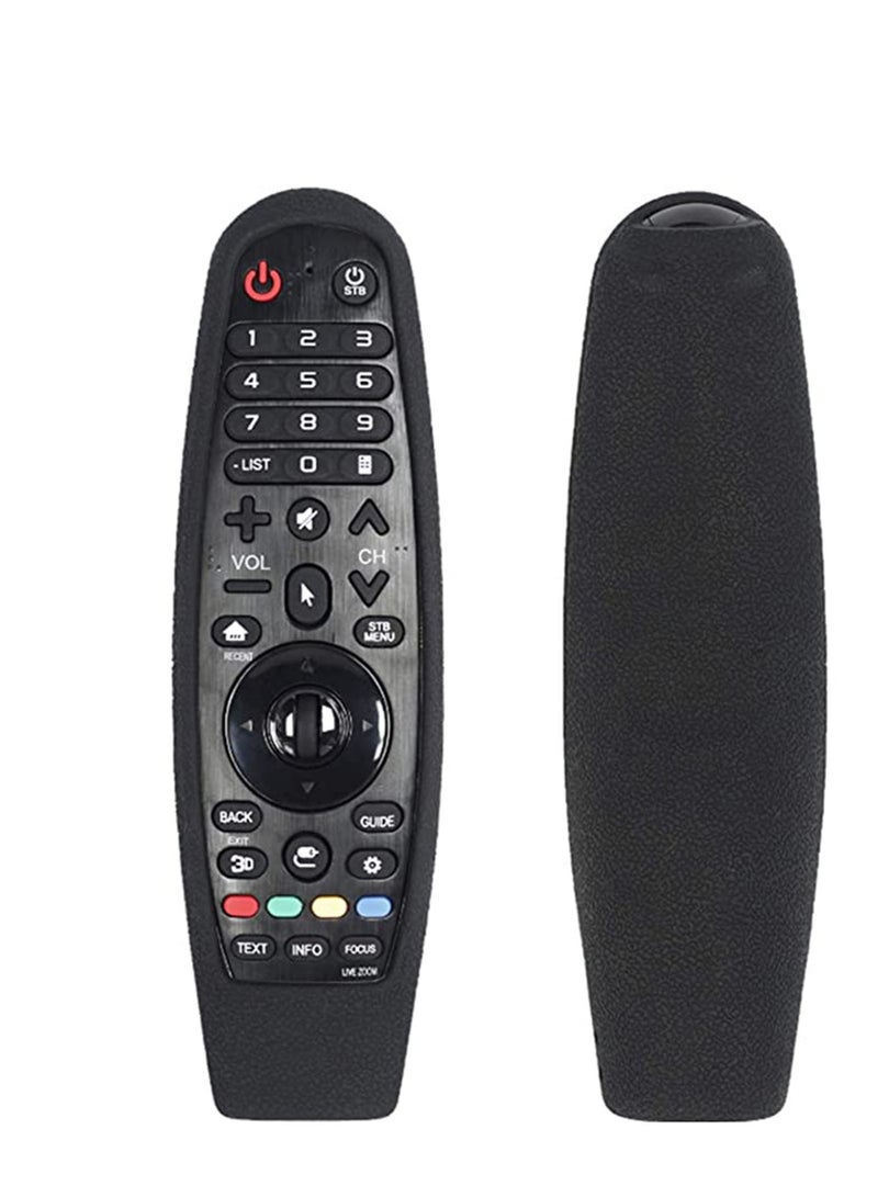 Captaintech Silicone Protective Cover TV Remote Control Case,Black Shockproof Protector Non-slip Remote Control Cover for LG AN-MR600/ AN-MR650/ AN-MR18BA Remote Control with Lanyard Smart Home Accessory - Image 1