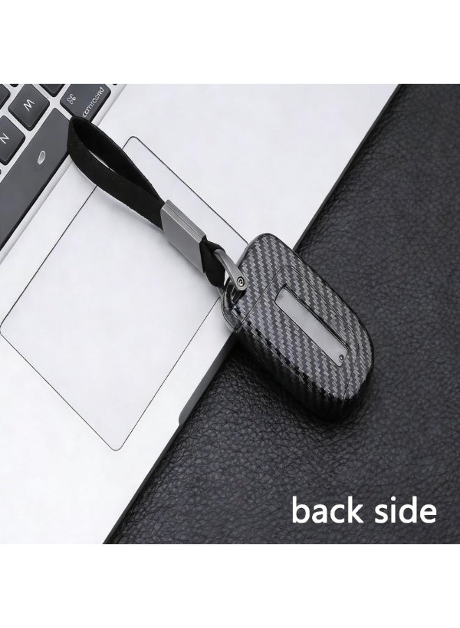 NOSKIN Carbon Fiber Pattern Key Fob Cover Case fit for Jeep Grand Cherokee, Renegade, Chrysler 200 300, Dodge RAM, Durango, Charger, Challenger, Journey, Dart, Fiat, 5 Buttons Keyless Entry Remote (red) - Image 3