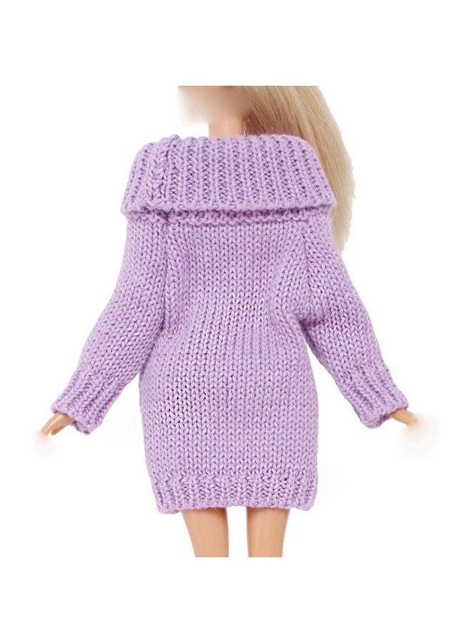 BJDBUS Winter Turtleneck Sweater Clothes For 11.5 Inch Girl Doll Accessories (Purple) - Image 4