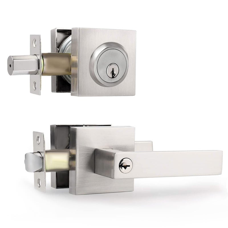 Cielsa Dawn Exterior Door Lock Set with Deadbolt, Satin Nickel - Image 1