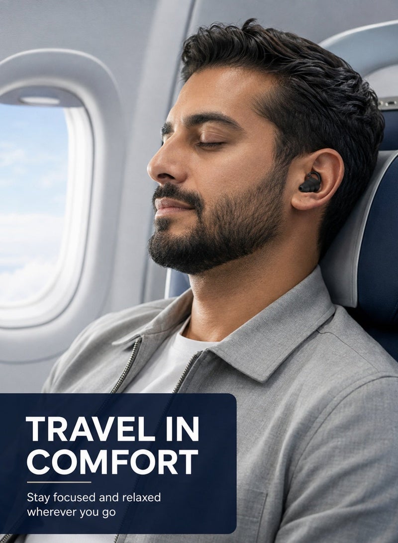 Sisily 4Pairs Reusable Silicone Ear Plugs, 2 Black Pairs and 2 Grey Pairs, Waterproof Noise Reduction Earplugs for Sleeping, Snoring, Swimming, Airplanes, Work and Studying - Image 4