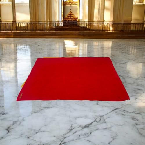 Achleshwar Premium Red Woolen Aasan Meditation Prayer Mat Handcrafted Soft Comfortable Red 23 x 30 Inch (Pack of 1) - Image 4