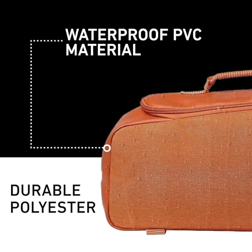 sixthreezero Bike Bag for Rear Rack, Waterproof Universal Bicycle Pannier for Storage, Cargo Trunk with Carry Handle, Orange w/Cream - Image 3