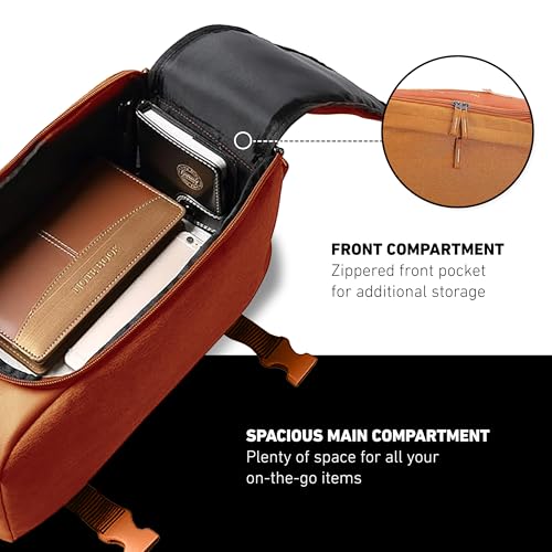 sixthreezero Bike Bag for Rear Rack, Waterproof Universal Bicycle Pannier for Storage, Cargo Trunk with Carry Handle, Orange w/Cream - Image 5