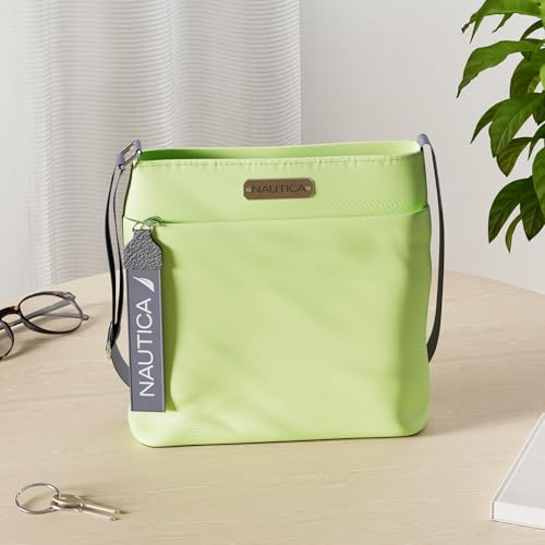Nautica Diver Nylon Small Women's Crossbody Bag Purse with Adjustable Shoulder Strap, Lime - Image 2