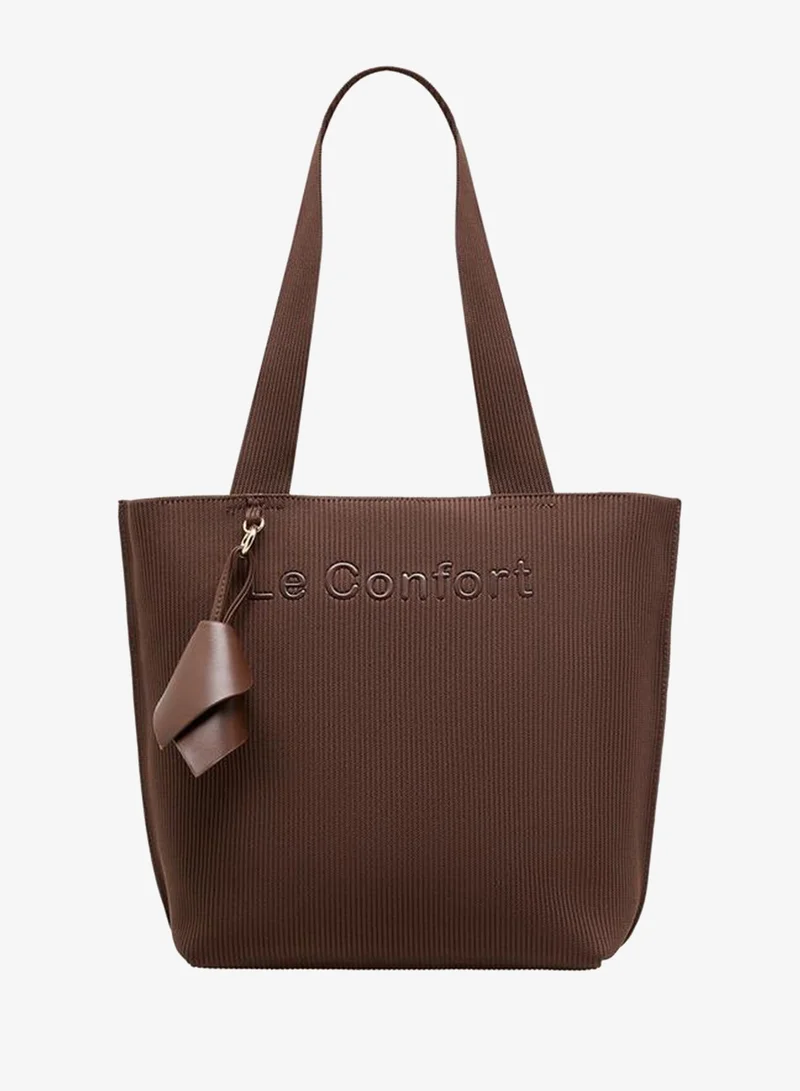 Textured Tote Bag with Double Handle