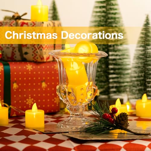 LANKER 24 Pack Flameless Led Tea Lights Candles, Flickering Warm Yellow Battery Operated Electronic Fake Candles, Decorations for Halloween and Festival Celebration (Yellow - 24Pack) - Image 3