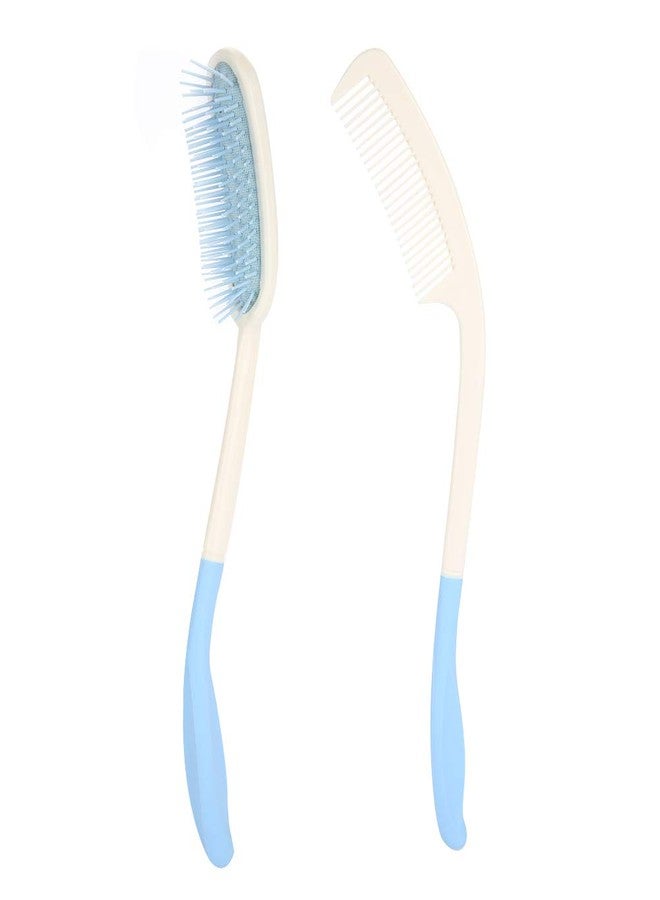 Uxsiya Long Handle Comb or Long Handle Hair Brush Anti slip Ergonomic with Long Handle for Adults Children the Elderly and Inconvenient Upper Activities(Long Handle Hair Brush) - Image 1