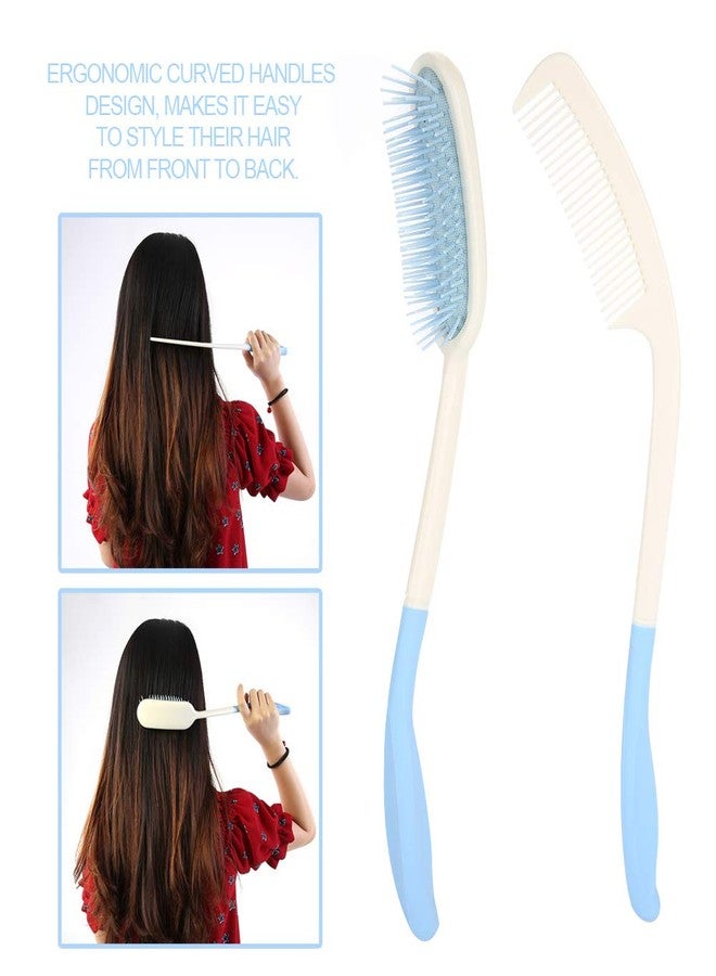 Uxsiya Long Handle Comb or Long Handle Hair Brush Anti slip Ergonomic with Long Handle for Adults Children the Elderly and Inconvenient Upper Activities(Long Handle Hair Brush) - Image 4