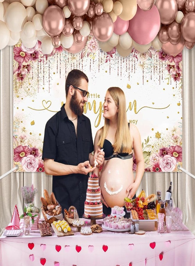 MEHOFOND 156 pcs Boho Pumpkin Baby Shower Decorations, Fall Balloons with Banner Kit, Little Pumpkin Baby Shower Banner with Balloon Arch Kit, Newborn Party Decor, Boho Pink, Sand White Balloons Set - Image 4