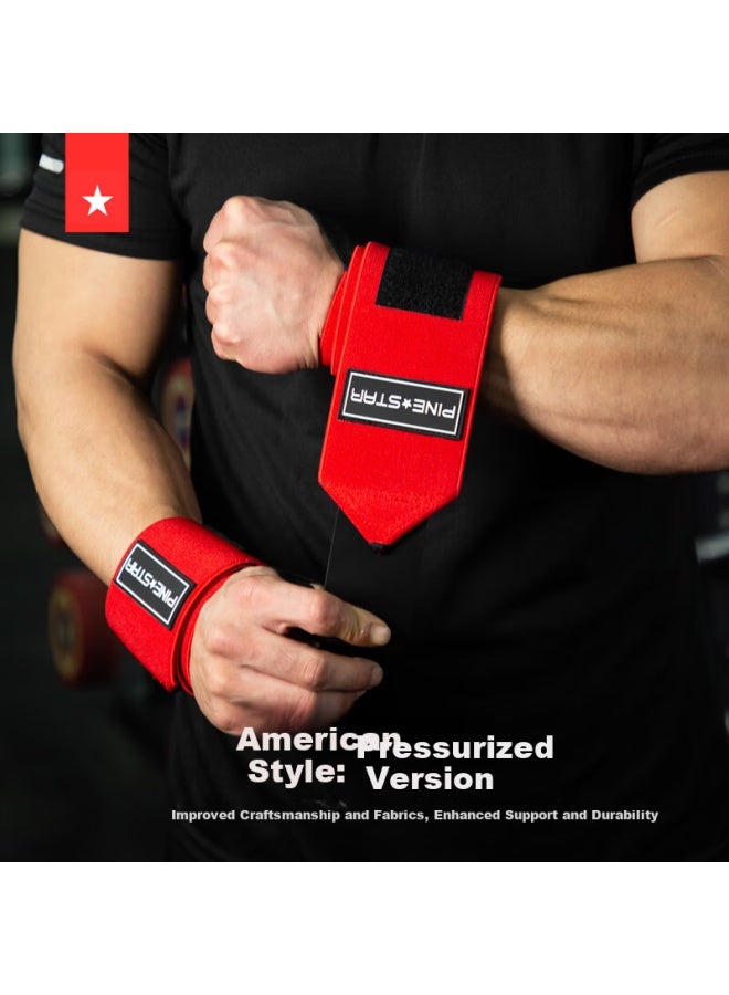 Gingpai Sport Men's Wrist Support Fitness Sports Brace Bench Press Assistance Wrist Wraps For Pain And Sprain Strength Training Compression Red - Image 1