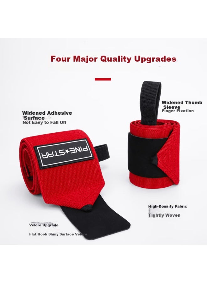 Gingpai Sport Men's Wrist Support Fitness Sports Brace Bench Press Assistance Wrist Wraps For Pain And Sprain Strength Training Compression Red - Image 3