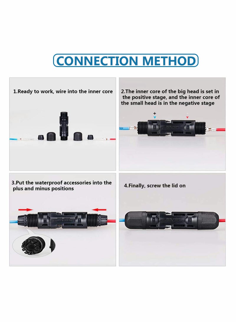 Barakah 12 Pieces Solar Connectors MC4 Panel Cable with Spanners IP67 Waterproof 6 Pairs Male Female 1000V 30A 14AWG 10AWG - Image 5