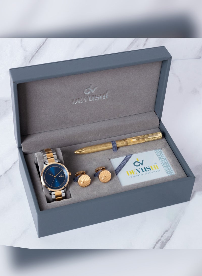 ديفوشي طقم رجالي ساعه وقلم وكبك متناسق وانيق - Image 1