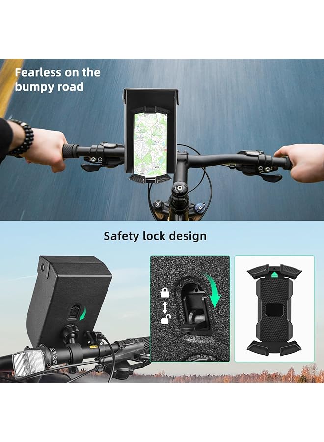 Excefore Motorcycle Phone Mount Holder With Sun Shade, Waterproof 360° Rotatable - Reduce Glare And Reflection, Sturdy Secure, Can One-Handed Operation, Premium Abs+Pc Anti-Oxidation Compatibility Any Phone - Image 4