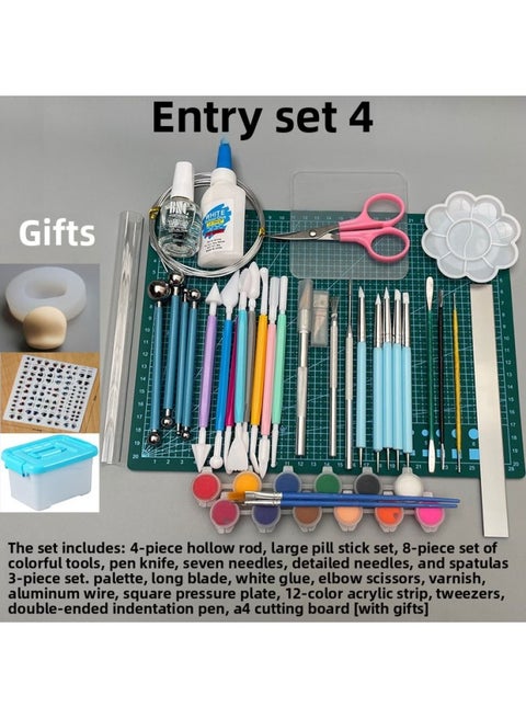 Ultra-light Clay Tool Set Resin Clay Handmade Diy Color Mud Making Beginners Entry Cheap Material Package-Specifications:Starter Set 4+24 Color 1200G Clay