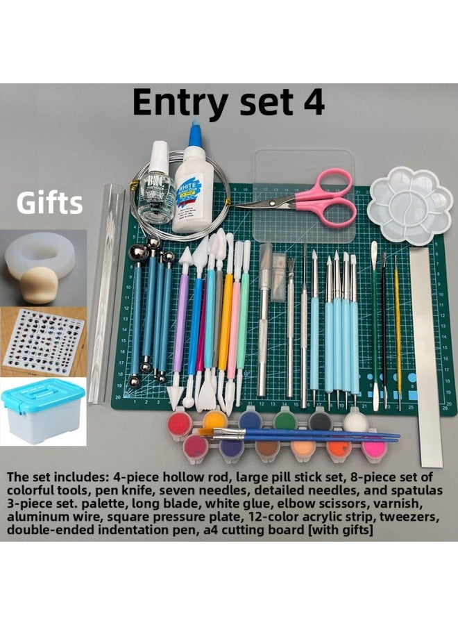 Ultra-light Clay Tool Set Resin Clay Handmade Diy Color Mud Making Beginners Entry Cheap Material Package-Specifications:Starter Set 4+24 Color 1200G Clay