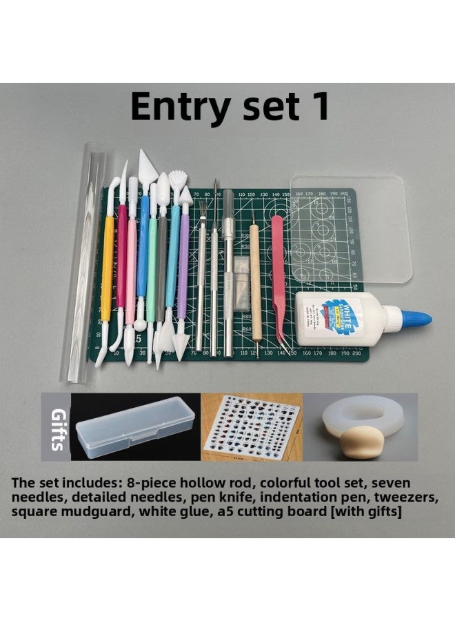 Ultra-light Clay Tool Set Resin Clay Handmade Diy Color Mud Making Beginners Entry Cheap Material Package-Specifications:Starter Set 4+24 Color 1200G Clay